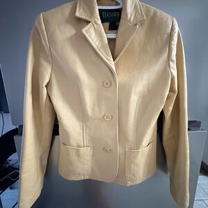 Danier Cream Leather Blazer Jacket